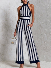 Harper | Halter-Neck Wide-Leg Jumpsuit in Tencel-Cotton