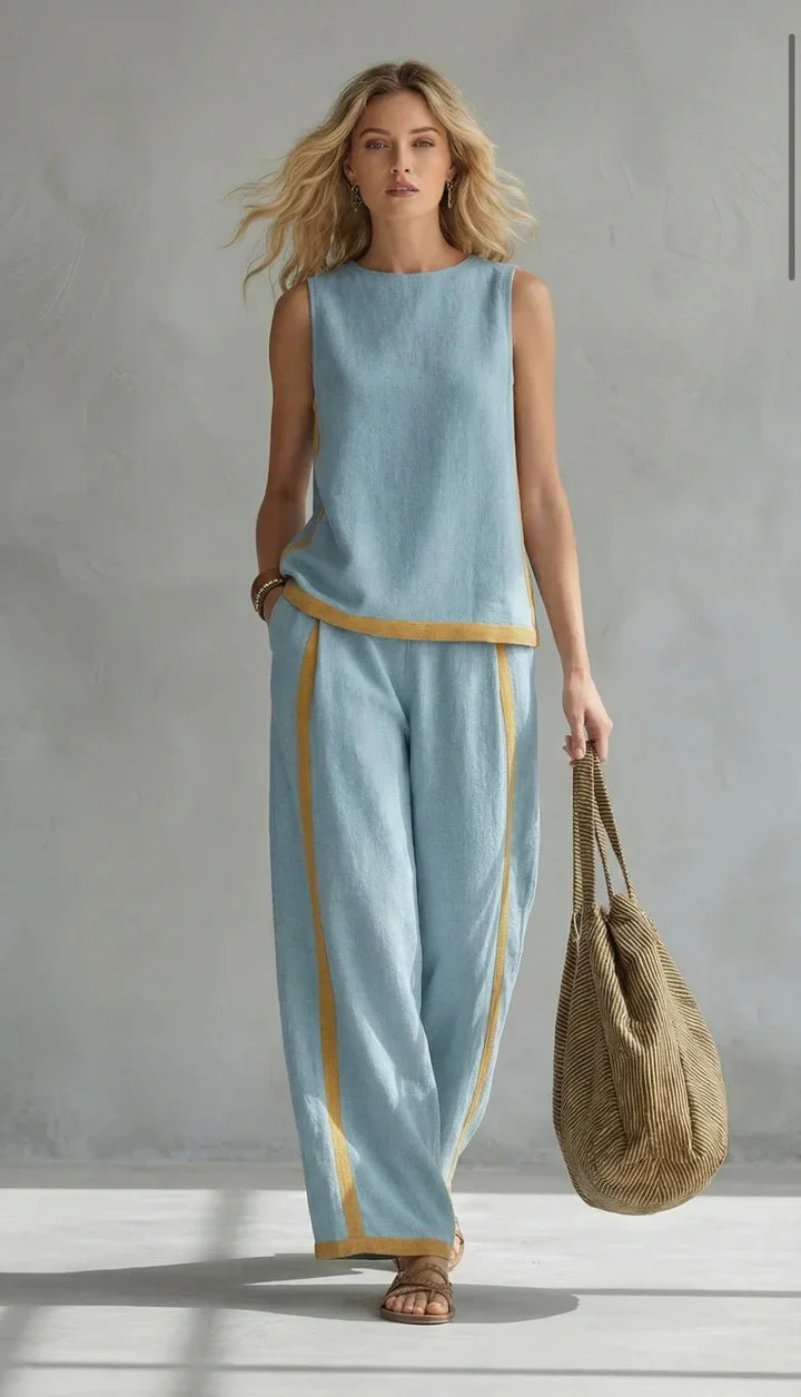 Maya | Two-Tone Gray Vest & Pant Set