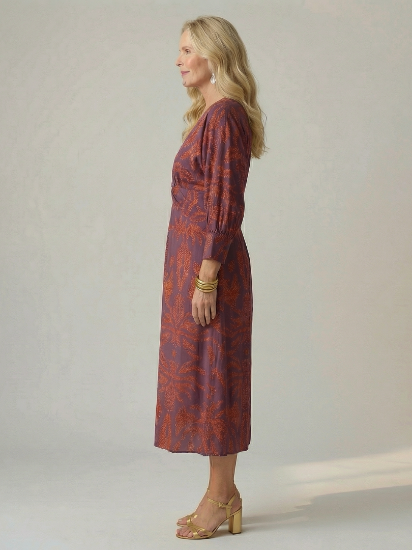 Imani | Long-Sleeve Wrap Midi Dress