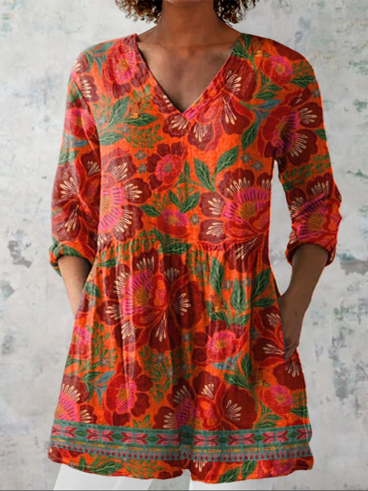 Felicity | Long V-neck Blouse