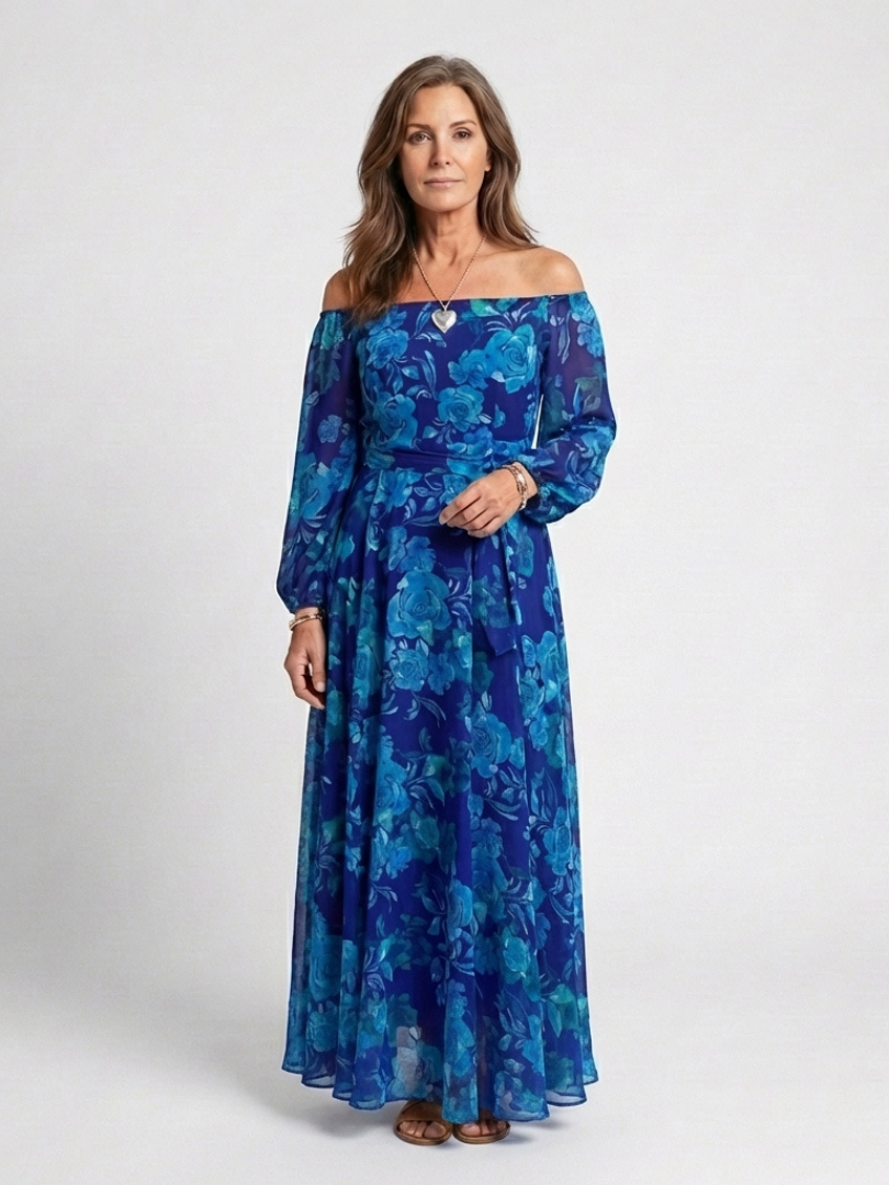 Off-Shoulder Floral Maxi Dress
