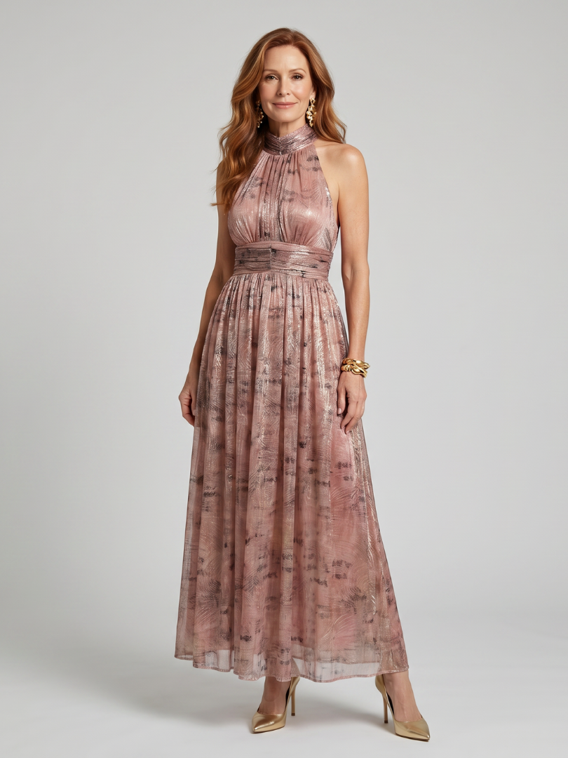 Textured Sleeveless Midi Dress