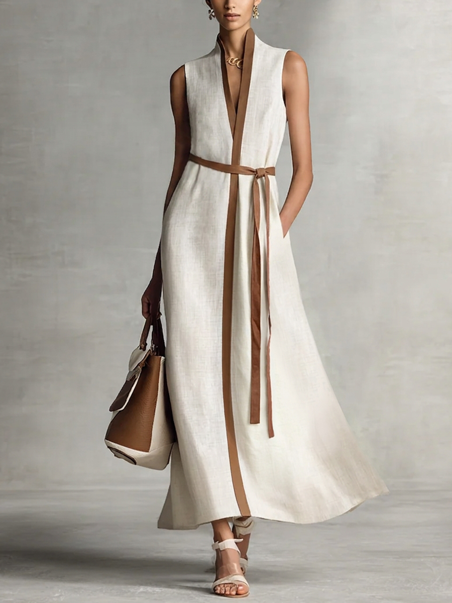 Leah | Cotton-Linen Maxi Dress