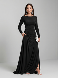Naomi | Boat Neck Maxi Dress
