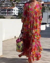 Flared Dress V-Neck