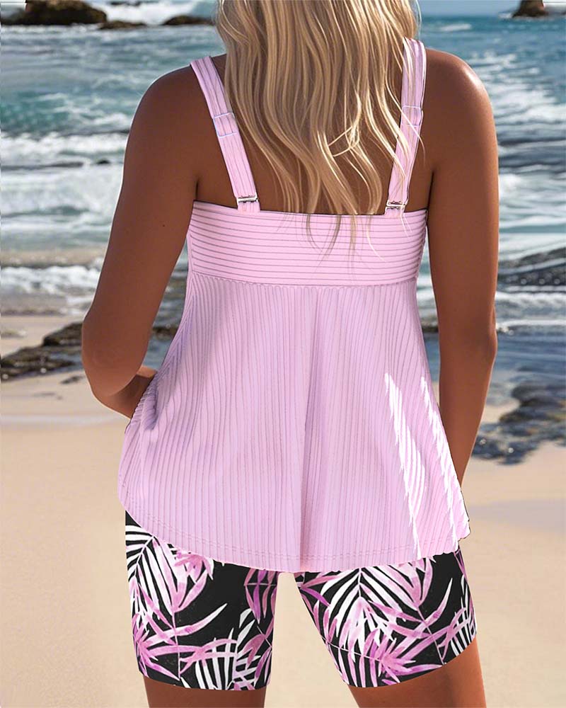 Harper | Tankini Set — Vest-Style Top