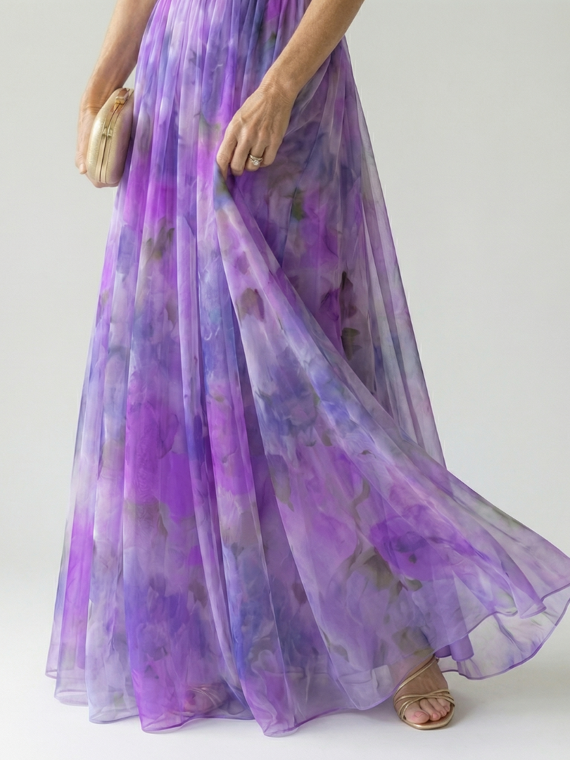 Sleeveless Wrap-Bodice Maxi Dress