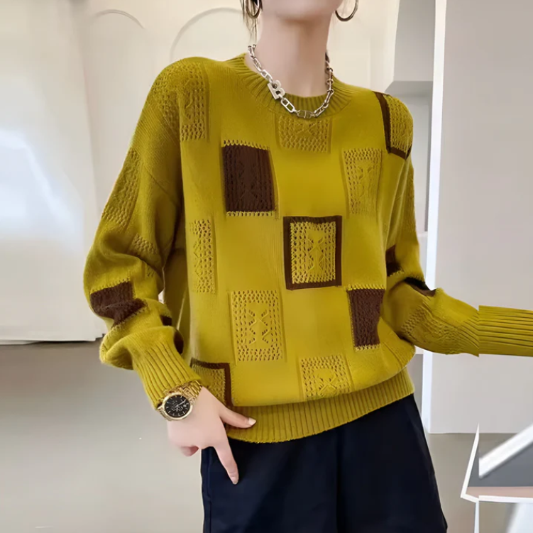 Aisha | Patchwork Crewneck Sweater