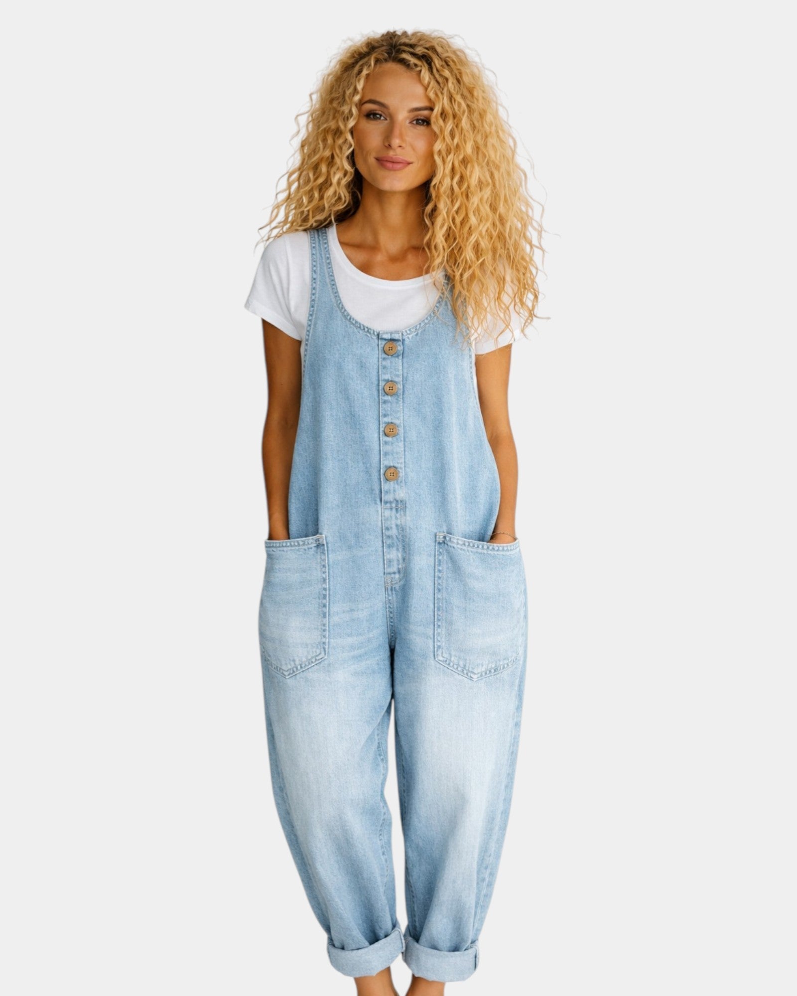 Lorena | Vintage Washed Cotton Denim Overalls