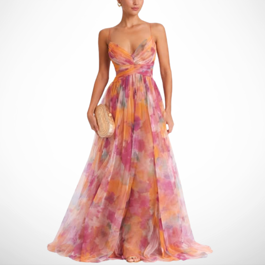 Naomi | Floral Chiffon Maxi Dress