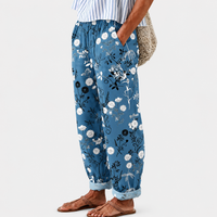 Noor | Relaxed Blue Floral Pants