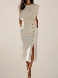 Harper | Midi Dress with Defined Waist