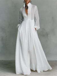 Maya | Cotton-Linen Patchwork Maxi Dress