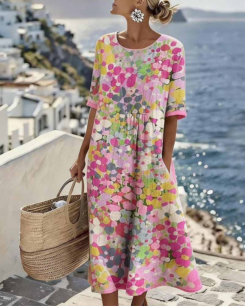 Sierra | A-Line Cotton-Blend Midi Dress