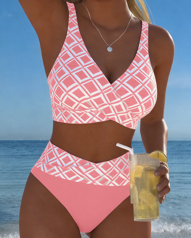 Jasmine | Two-Piece Bikini with Diamond Print