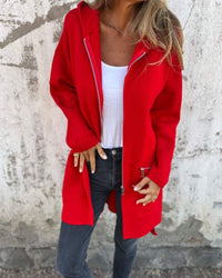 Camila | Long Hooded Zip-Front Cardigan