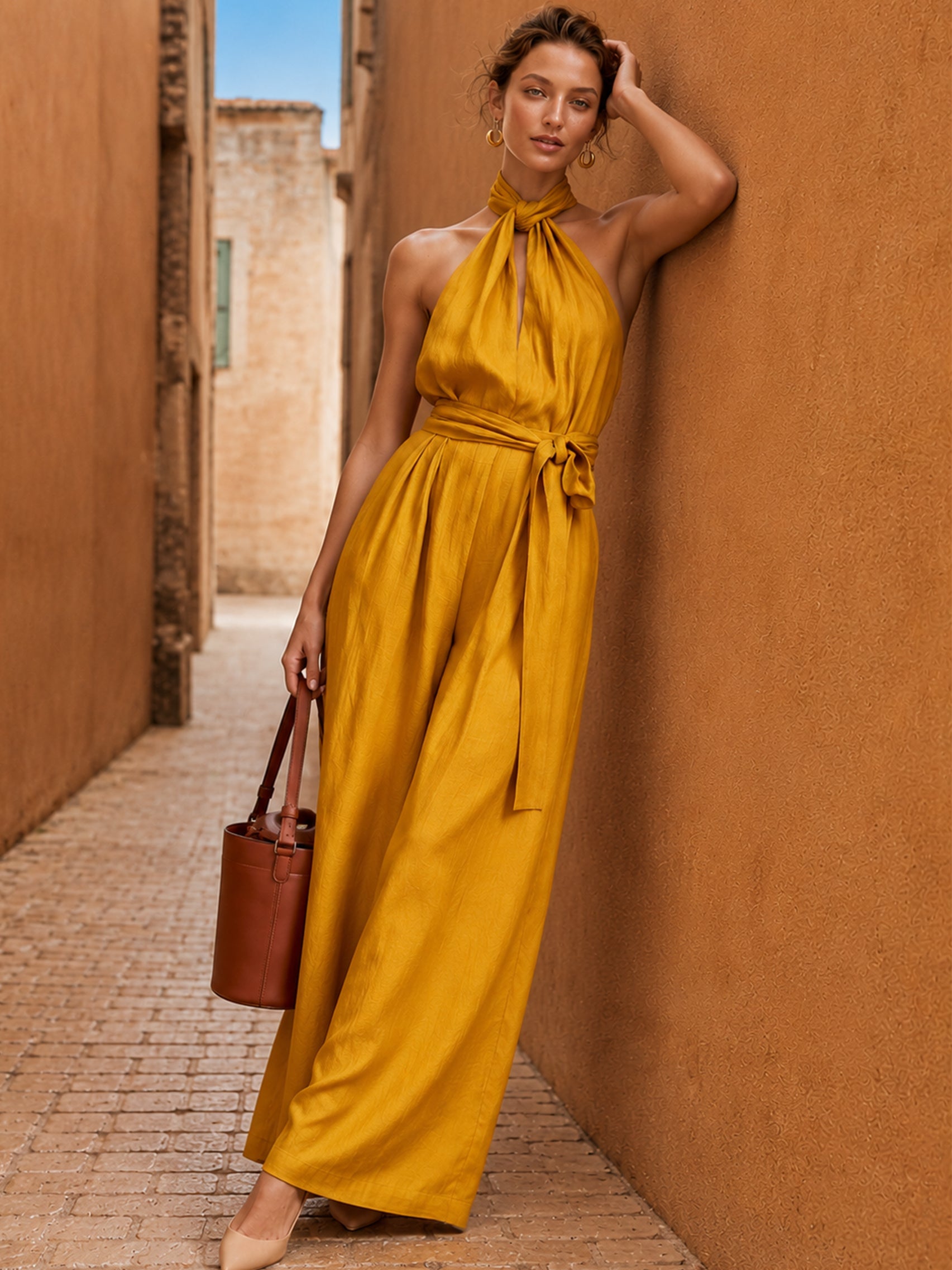 Marisol | Linen Halter Jumpsuit