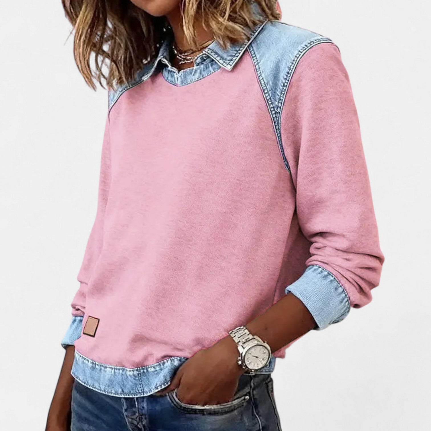 Collared Long-Sleeve Blouse