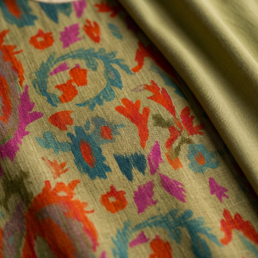 Aura | Long Printed Dress with Coordinated Vest