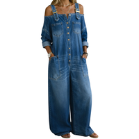 COSTANZA | DENIM JUMPSUIT WITH EXPOSED SHOULDERS