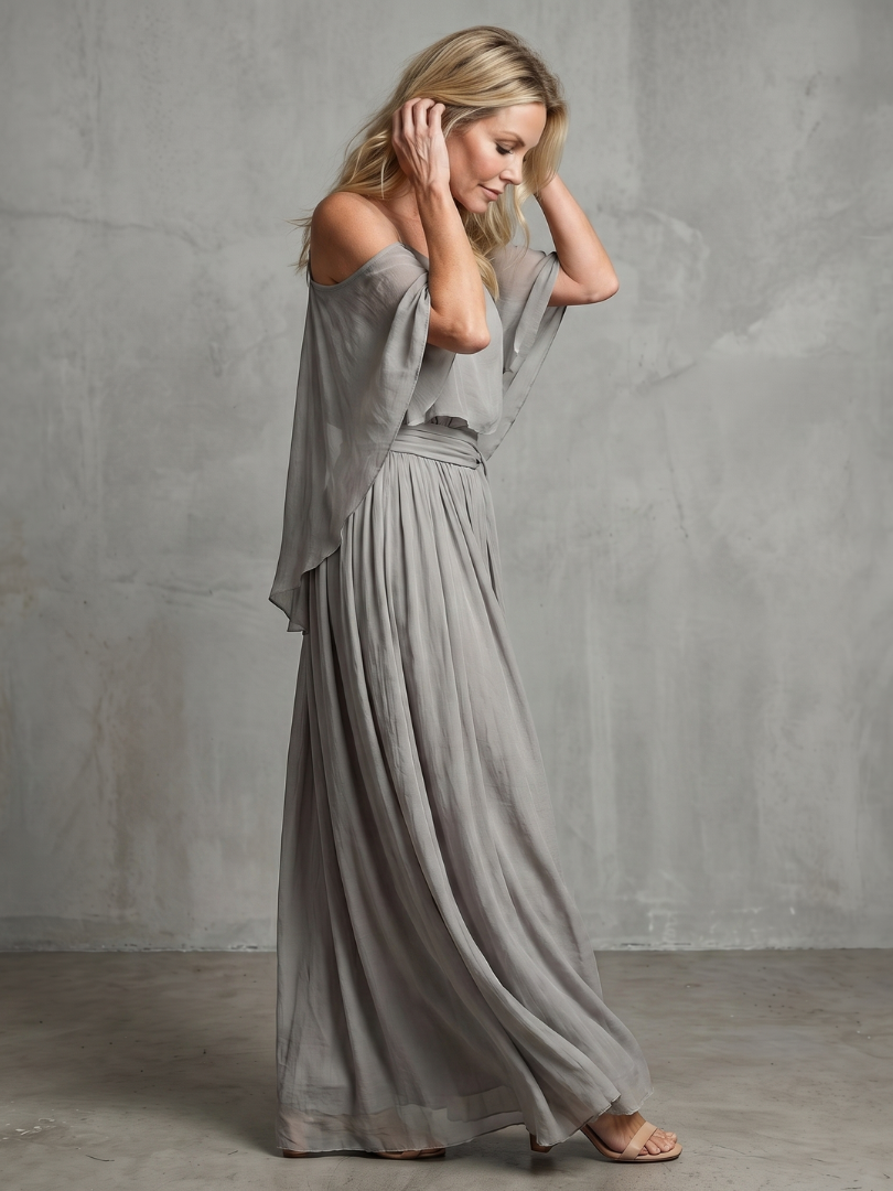 Avery | Layered Cold-Shoulder Top & Wide-Leg Set