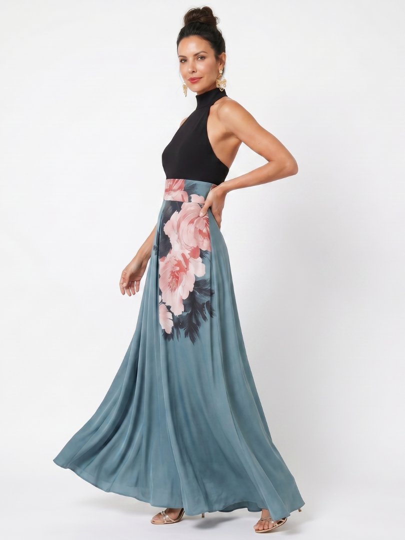 Maya | Floral Halter Maxi Dress