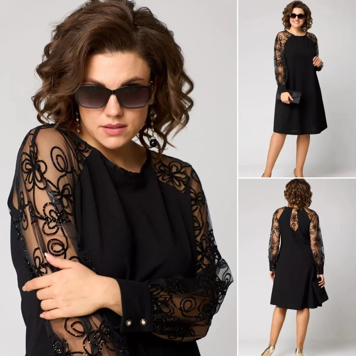 Black Lace Evening Dress