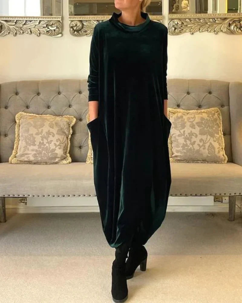 Relaxed Draped Winter Maxi Dress