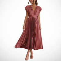 Madeline | Pleated V-Neck Dress