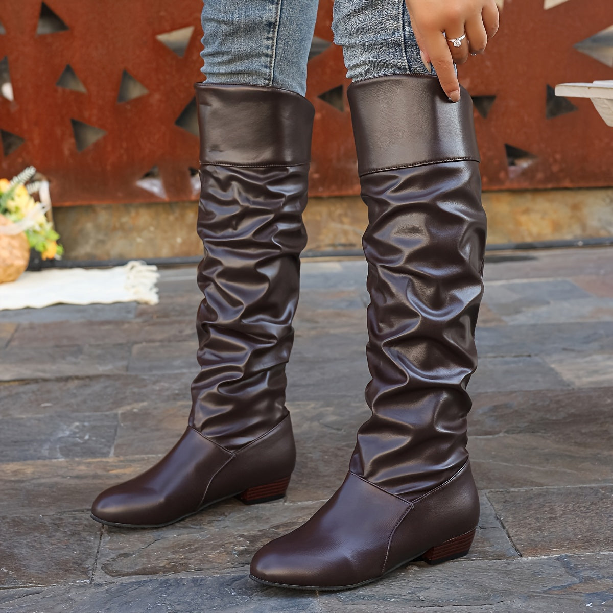 Phoebe | Slouched Knee-High Boots