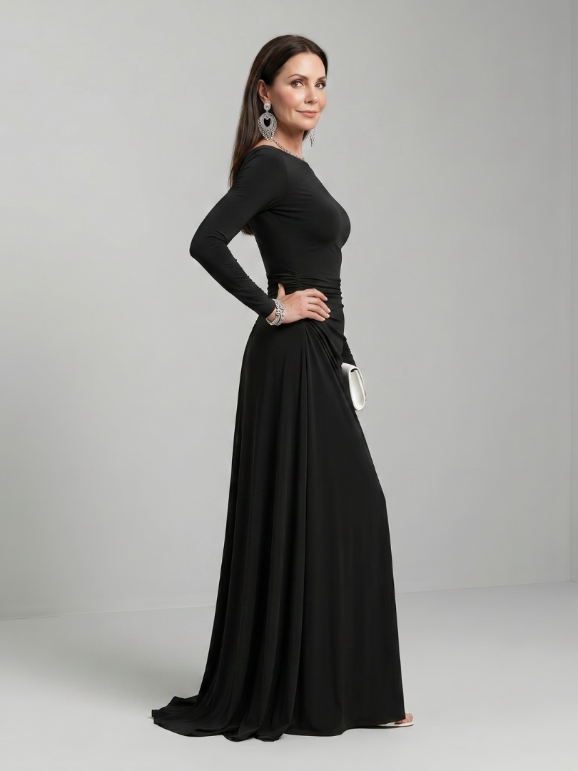 Naomi | Boat Neck Maxi Dress