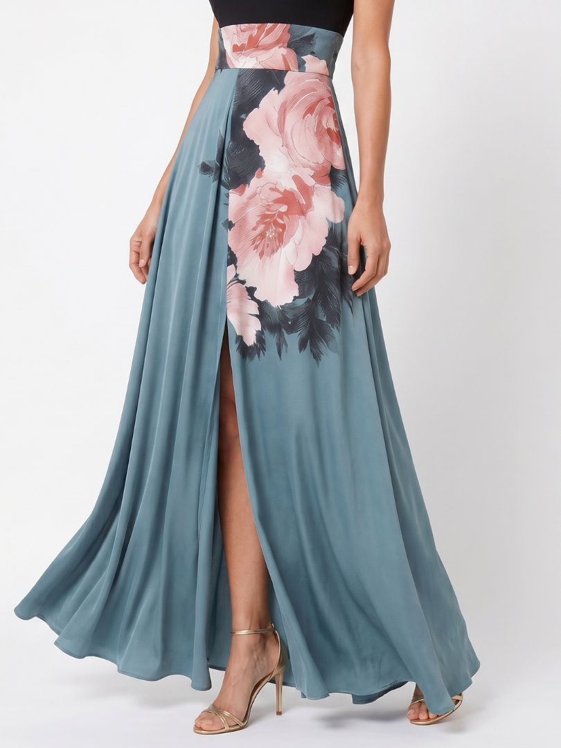 Maya | Floral Halter Maxi Dress
