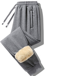 Men’s Fleece-Lined Jogger Trousers – Warm Tapered Sweatpants with Elasticated Waist and Cuffed Ankles