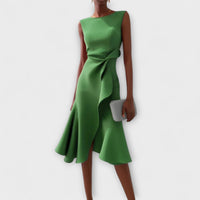 Nora | Midi Dress with Asymmetric Drape