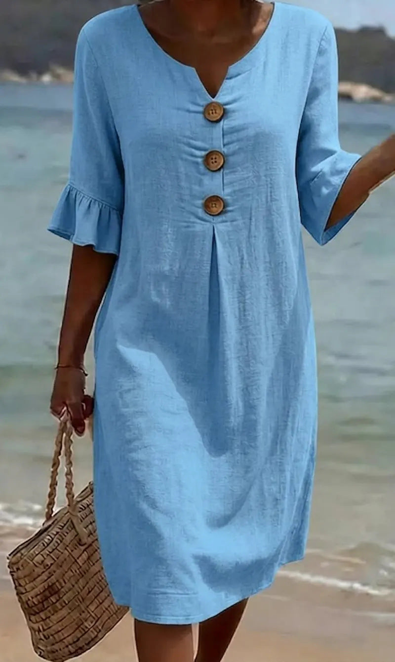 Casual women's dress with floral print