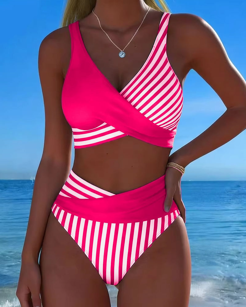 Harper | High-Waisted Striped Bikini