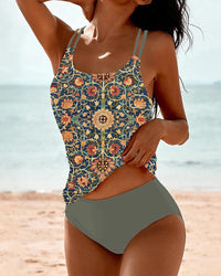 Imani | High-Waisted Printed Tankini