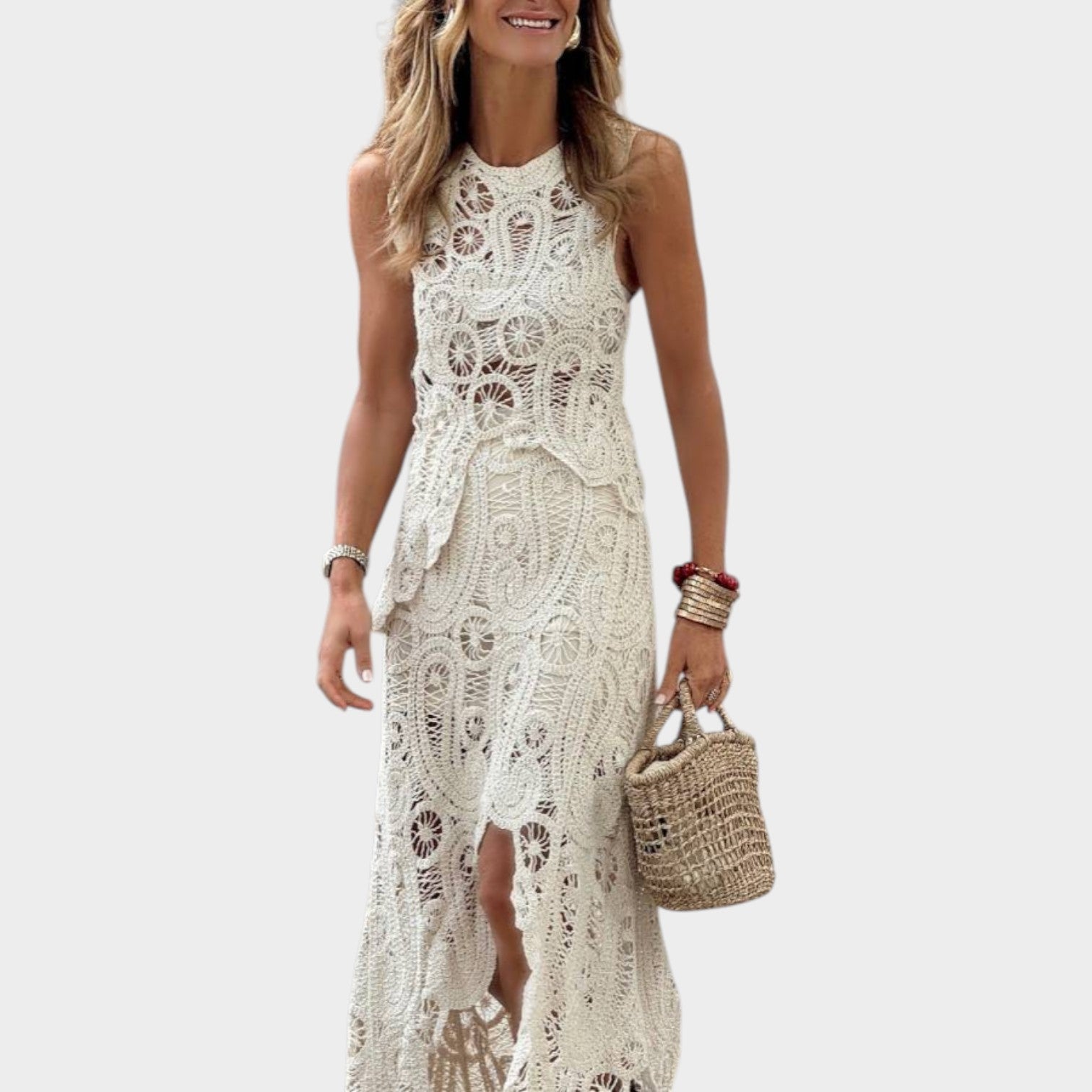 Imani | Sleeveless Crochet Maxi Dress
