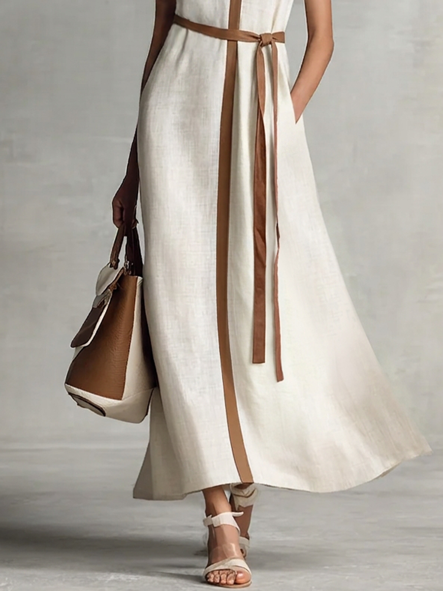 Leah | Cotton-Linen Maxi Dress