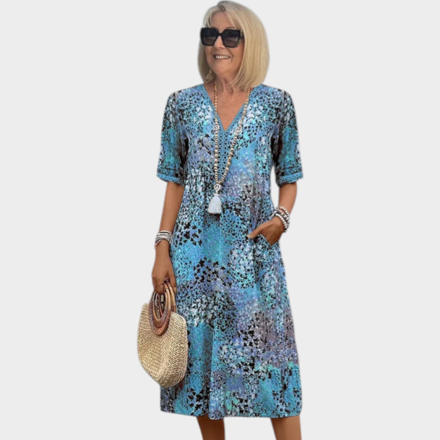 Marisol | Boho Floral Midi Dress