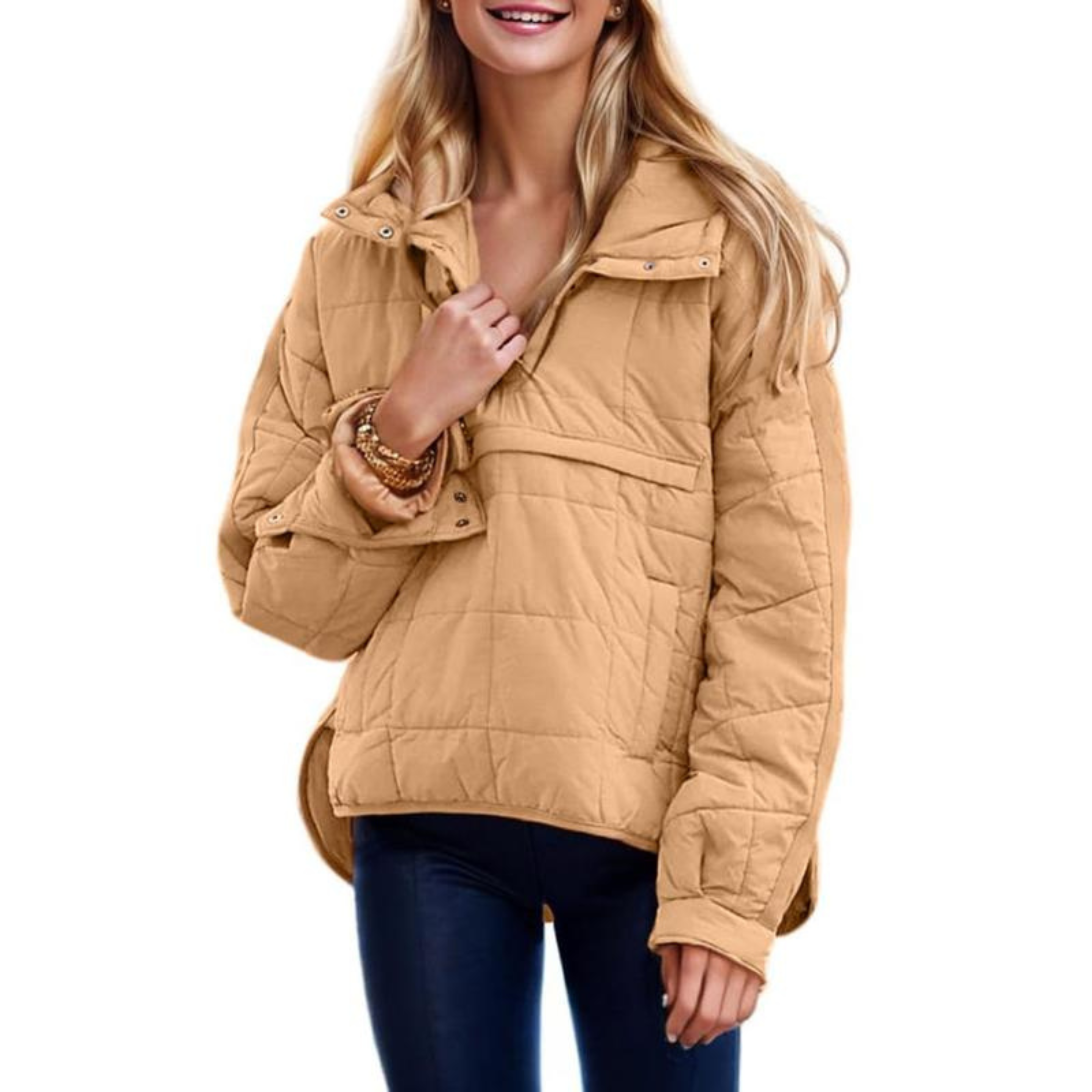 Oversized Hooded Pullover Jacket
