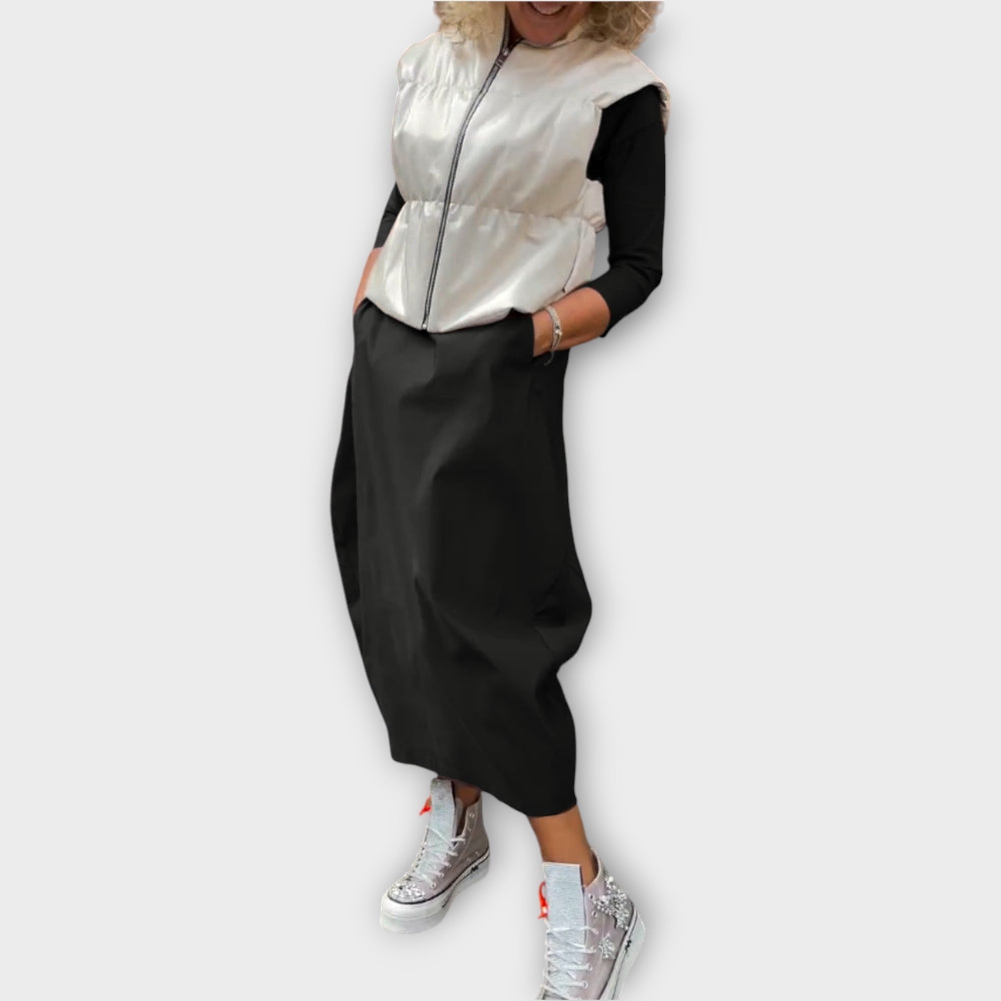 Marisol | Long-Sleeve Maxi Dress, Draped Silhouette