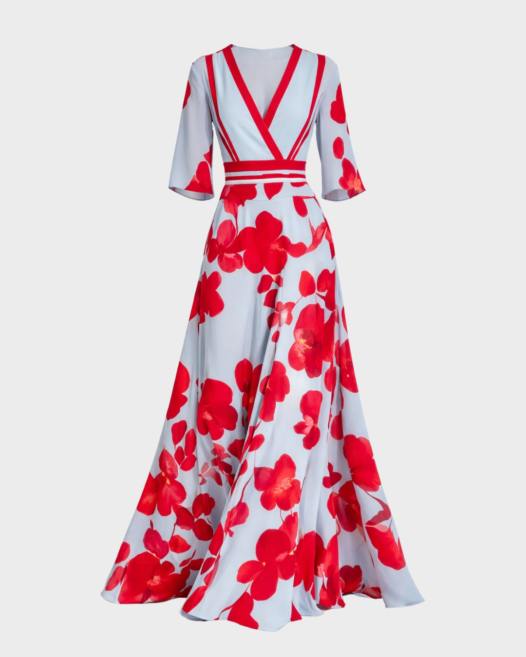 Pilar | Elegant Long Dress with Deep V-Neck