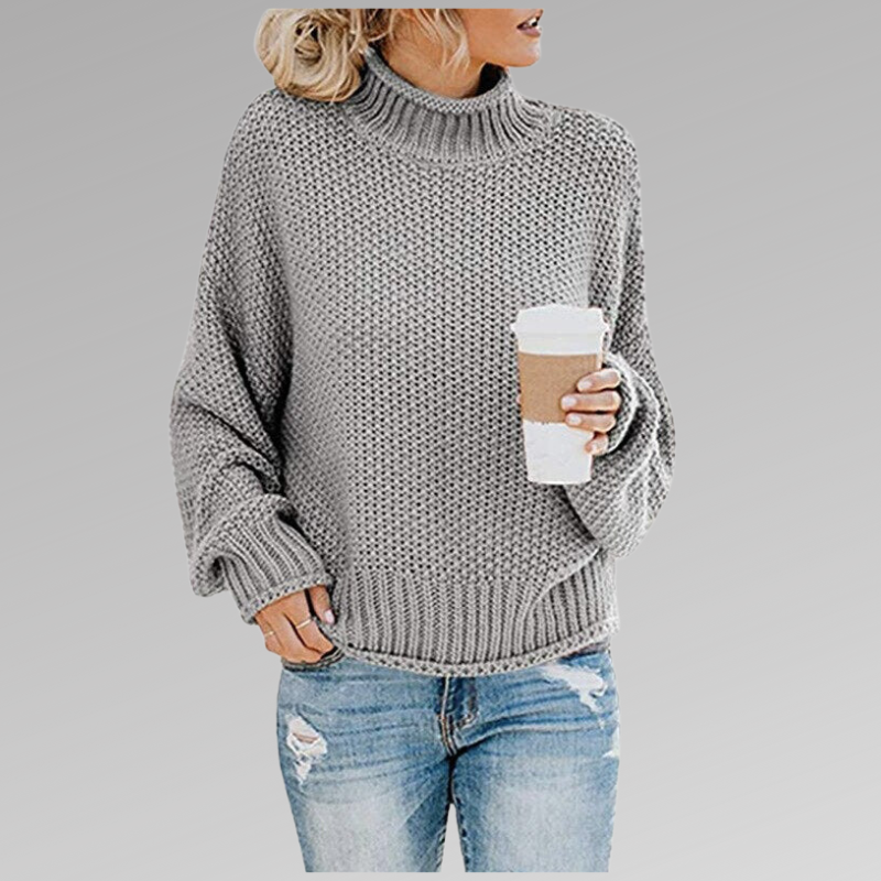 High-Neck Pullover Sweater
