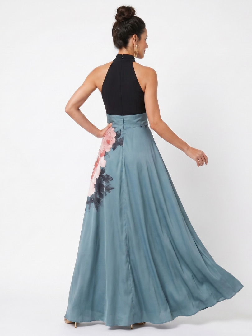Maya | Floral Halter Maxi Dress