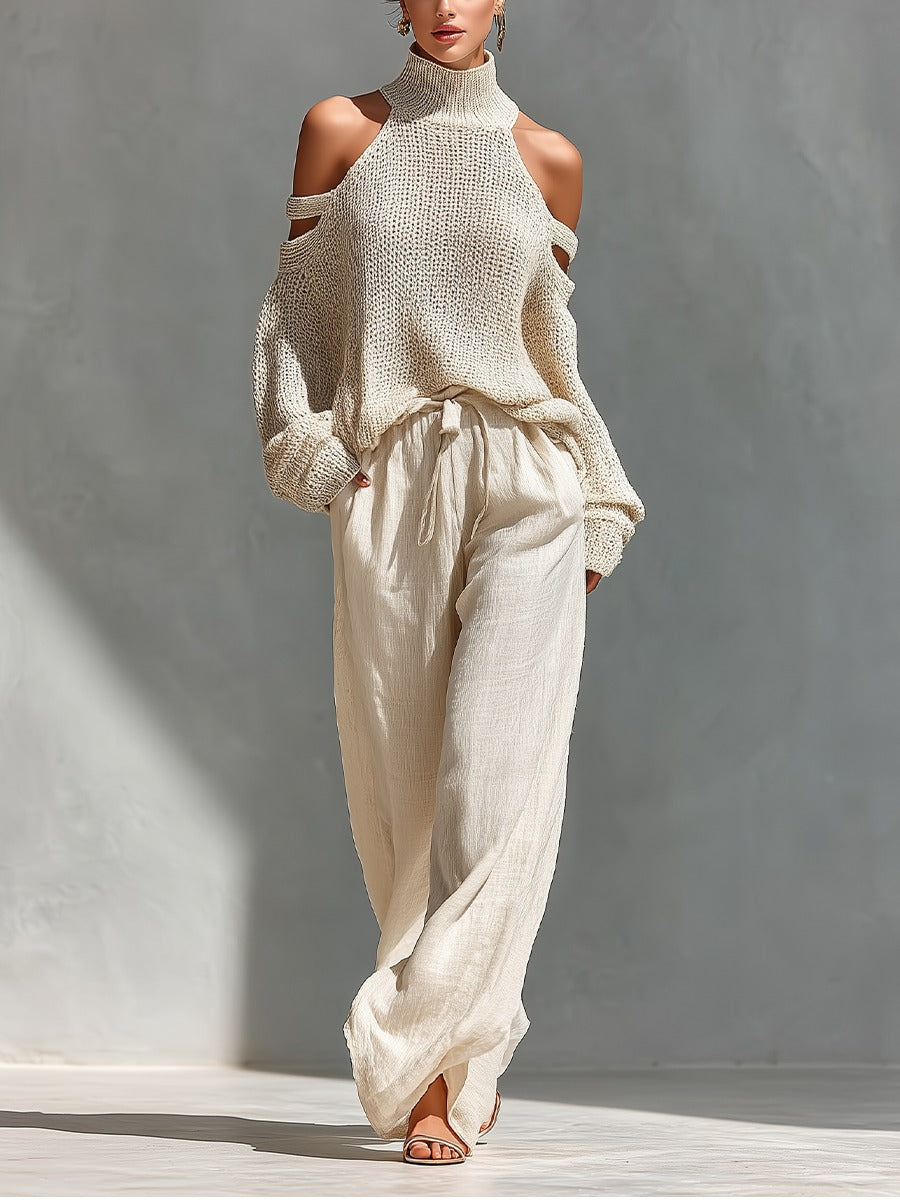 Camilla - Fashionable Complete Set in Knit and Linen