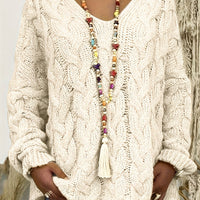 Florence | Relaxed Cable-Knit V-Neck Sweater