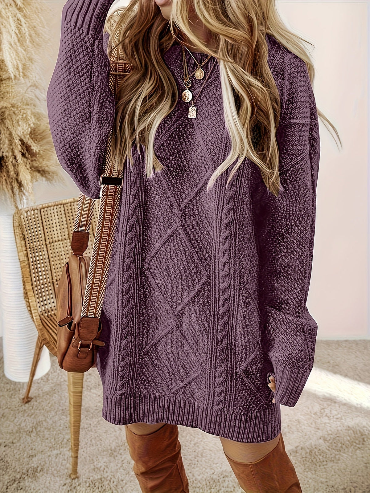Iris | Cable-Knit Sweater Dress