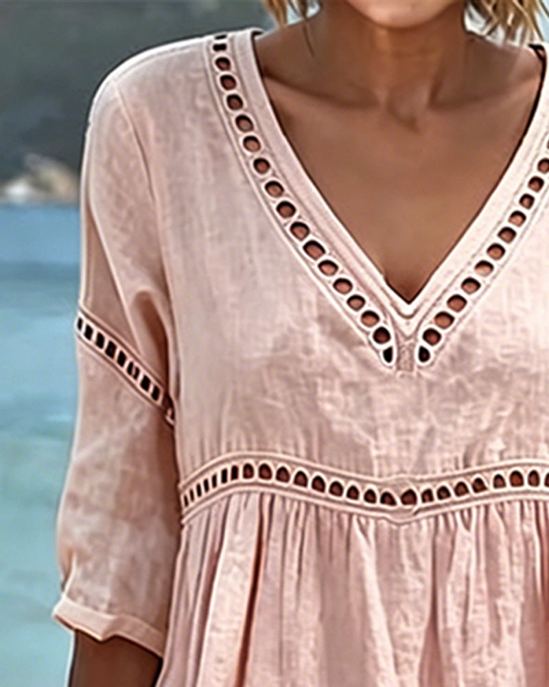 Casual Solid A-Line Dress