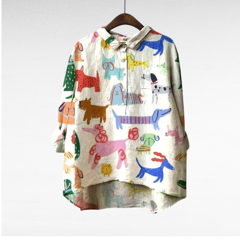 M&H | Dog Print Blouse